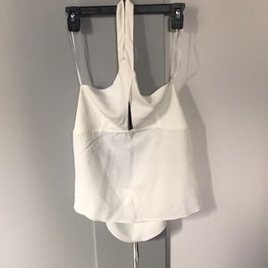 Zara halter ivory blouse with cutout front detail